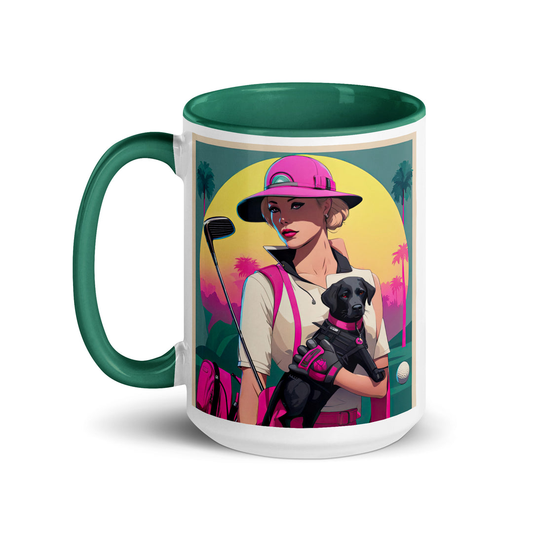 Mug with Color Inside-Labrador Retriever Golfer