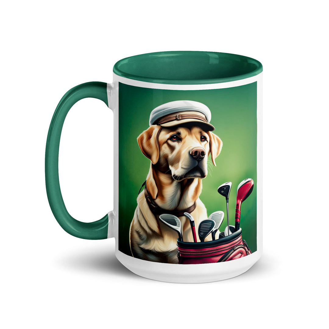 Mug with Color Inside-Labrador Retriever Golfer V2