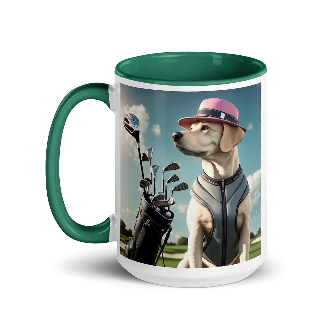 Mug with Color Inside-Labrador Retriever Golfer V3