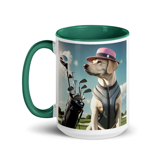 Mug with Color Inside-Labrador Retriever Golfer V3