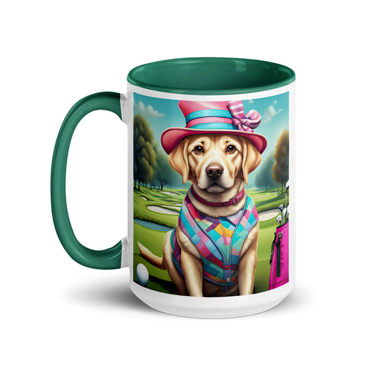 Mug with Color Inside-Labrador Retriever Golfer V6