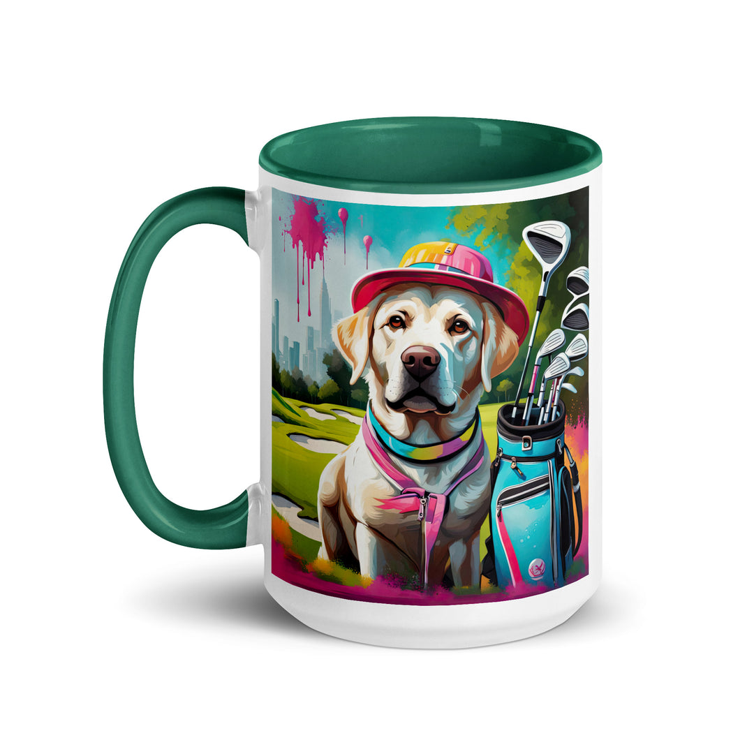 Mug with Color Inside-Labrador Retriever Golfer v9