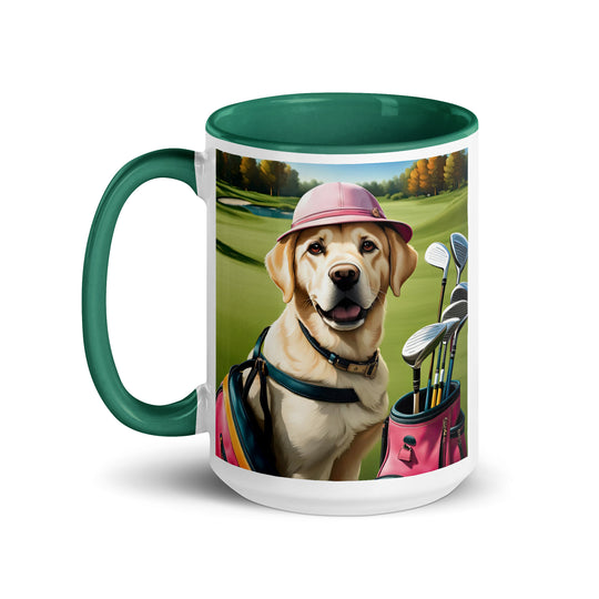 Mug with Color Inside-Labrador Retriever Golfer V10