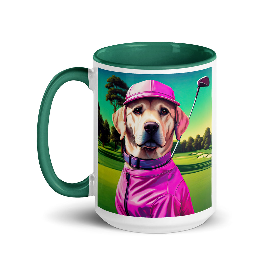 Mug with Color Inside-Labrador Retriever Golfer V14