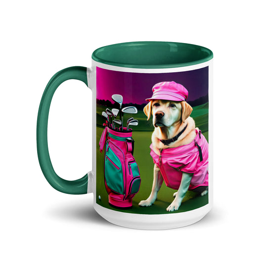 Mug with Color Inside-Labrador Retriever Golfer V16