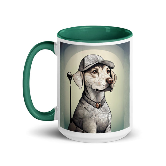 Mug with Color Inside-Labrador Retriever Golfer V17