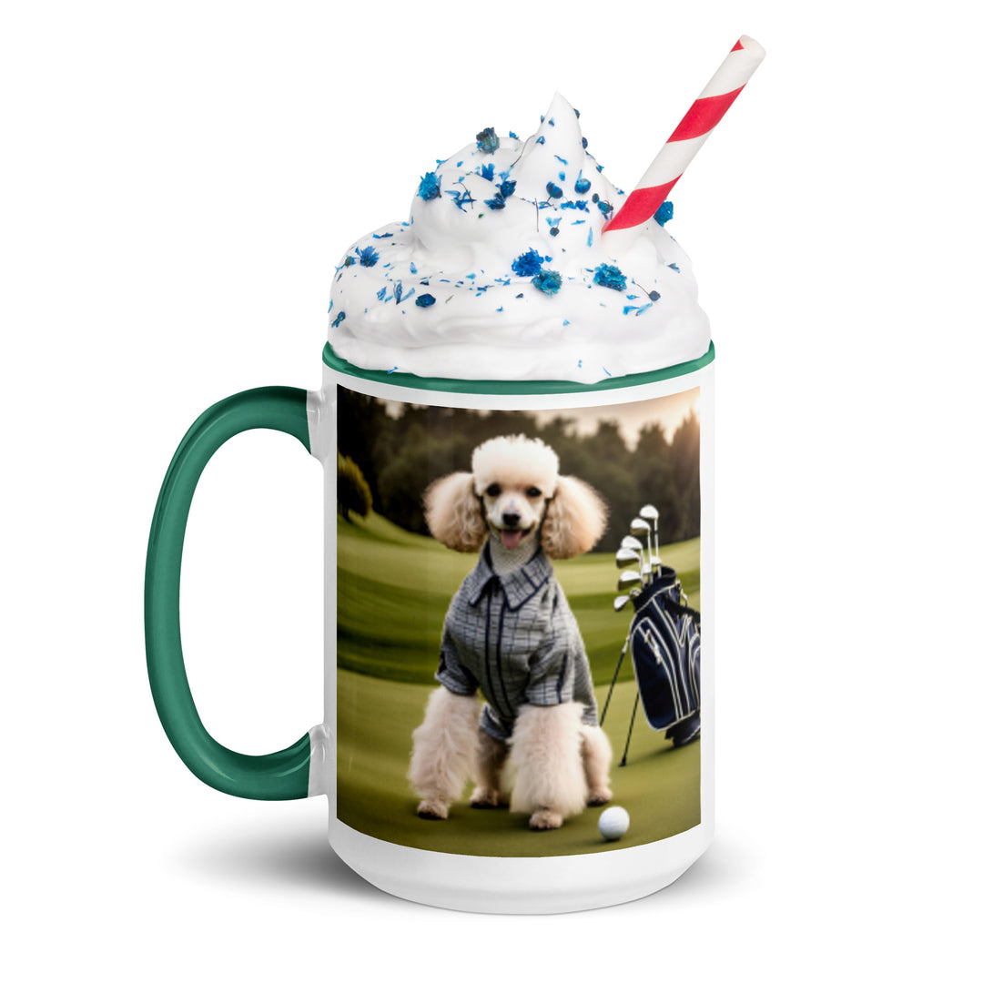 Poodle Golfer- Mug with Color Inside v2