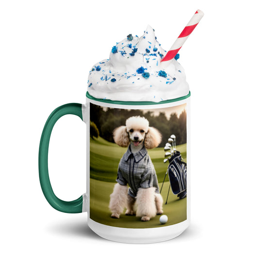 Poodle Golfer- Mug with Color Inside v2