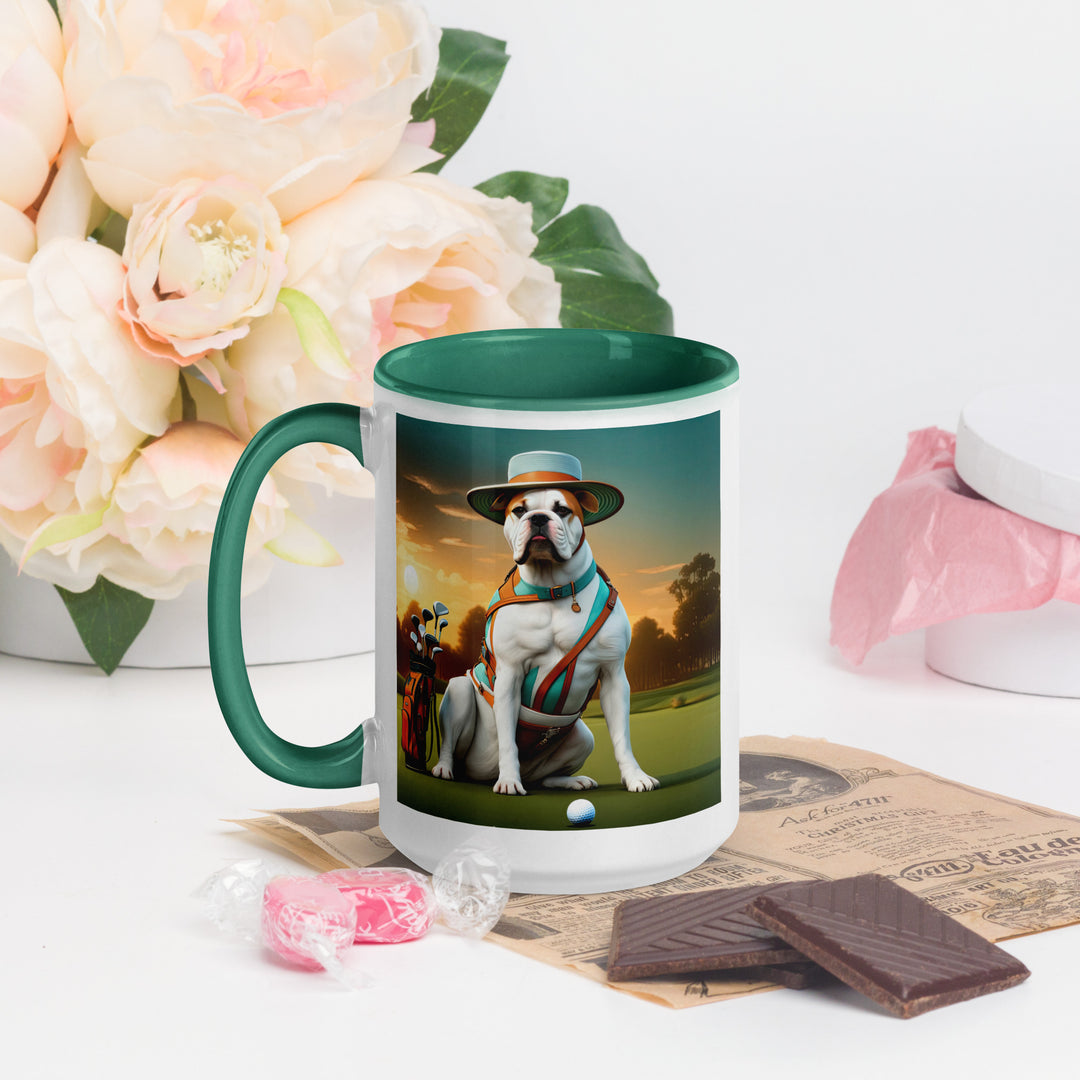 American Bulldog Golfer- Mug with Color Inside v2