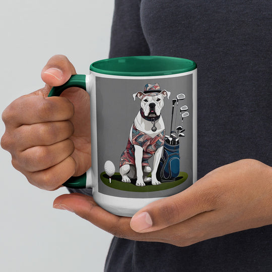 American Bulldog Golfer- Mug with Color Inside v3