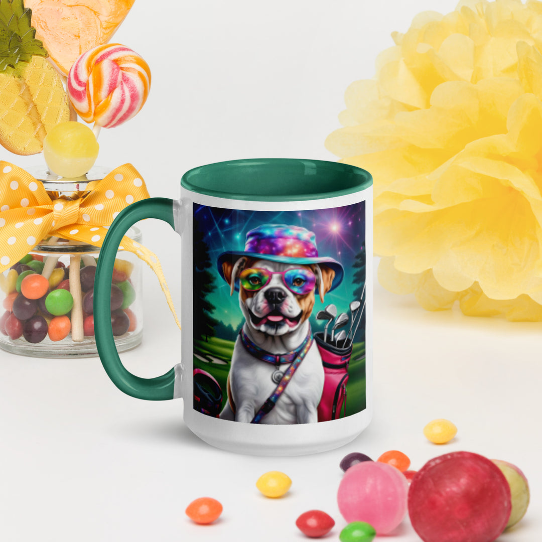 American Bulldog Golfer- Mug with Color Inside v4