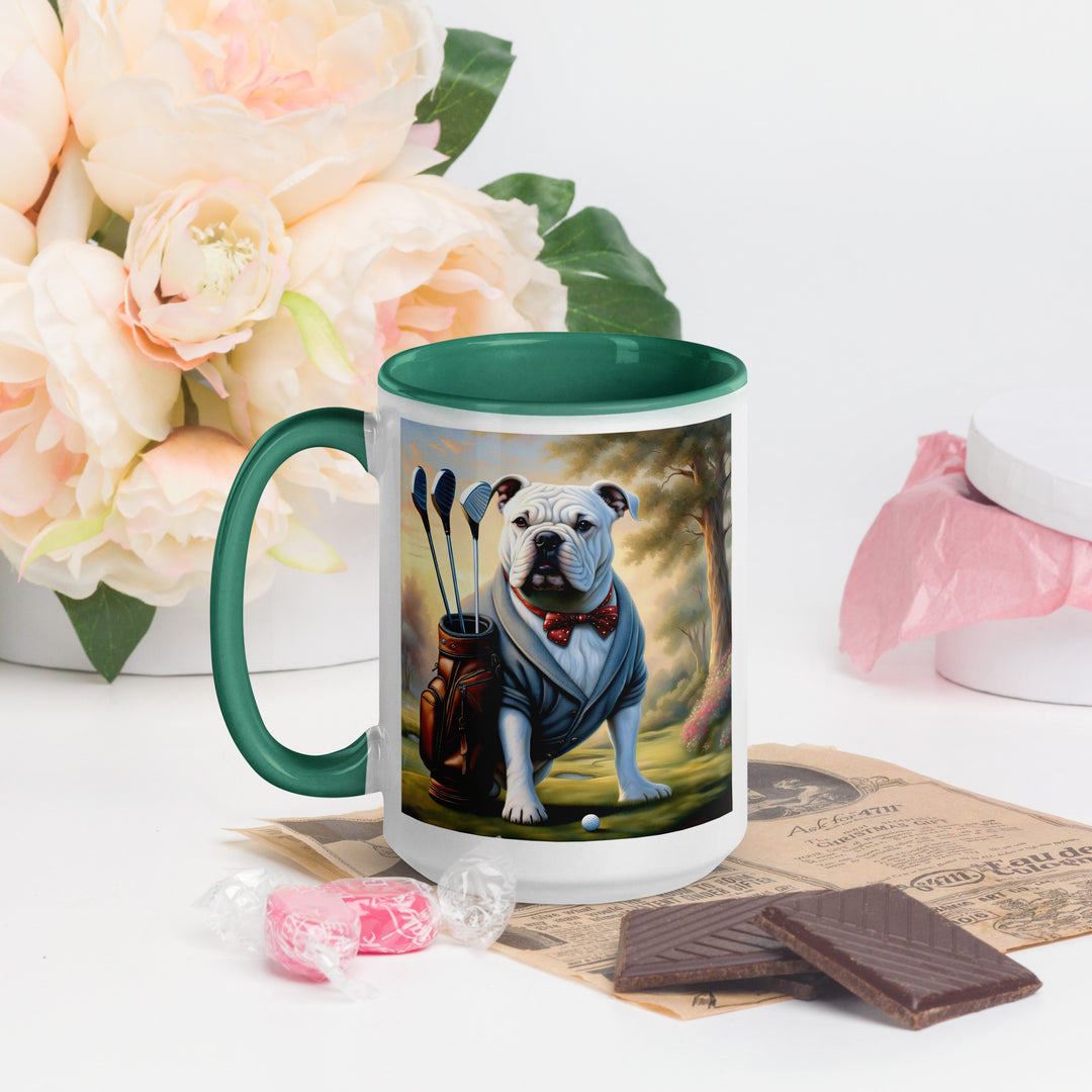 Bulldog Golfer- Mug with Color Inside