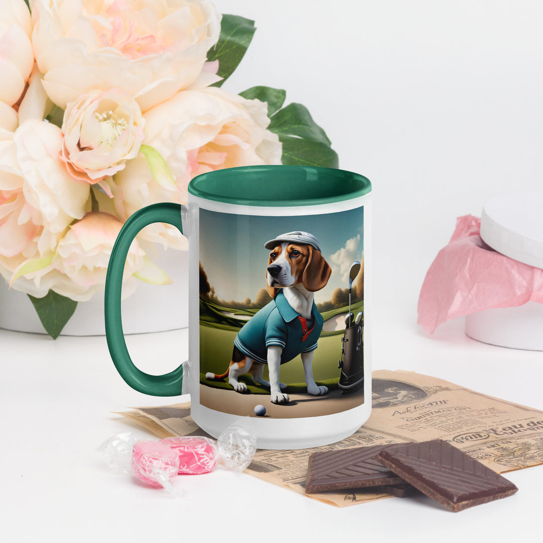 Beagle Golfer- Mug with Color Inside v2