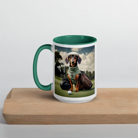 Dachshund Golfer- Mug with Color Inside