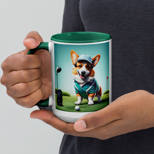 Pembroke Welsh Corgi Golfer- Mug with Color Inside