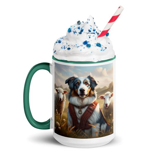 Australian Shepherd- Mug with Color Inside v4