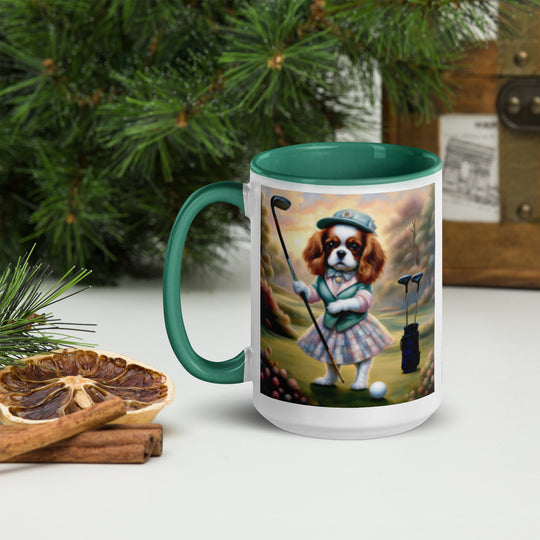 Cavalier King Charles Spaniel Golfer- Mug with Color Inside