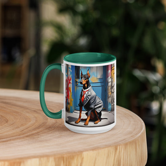 Doberman Pinscher- Mug with Color Inside v5