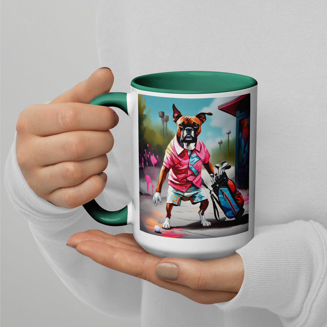 Boxer Golfer- Mug with Color Inside v2