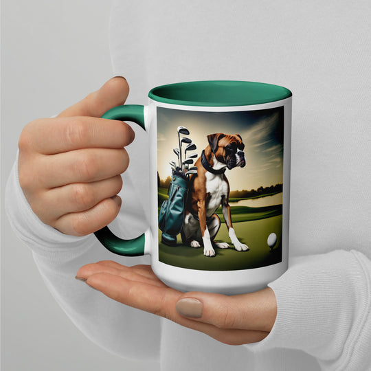 Boxer Golfer- Mug with Color Inside v3