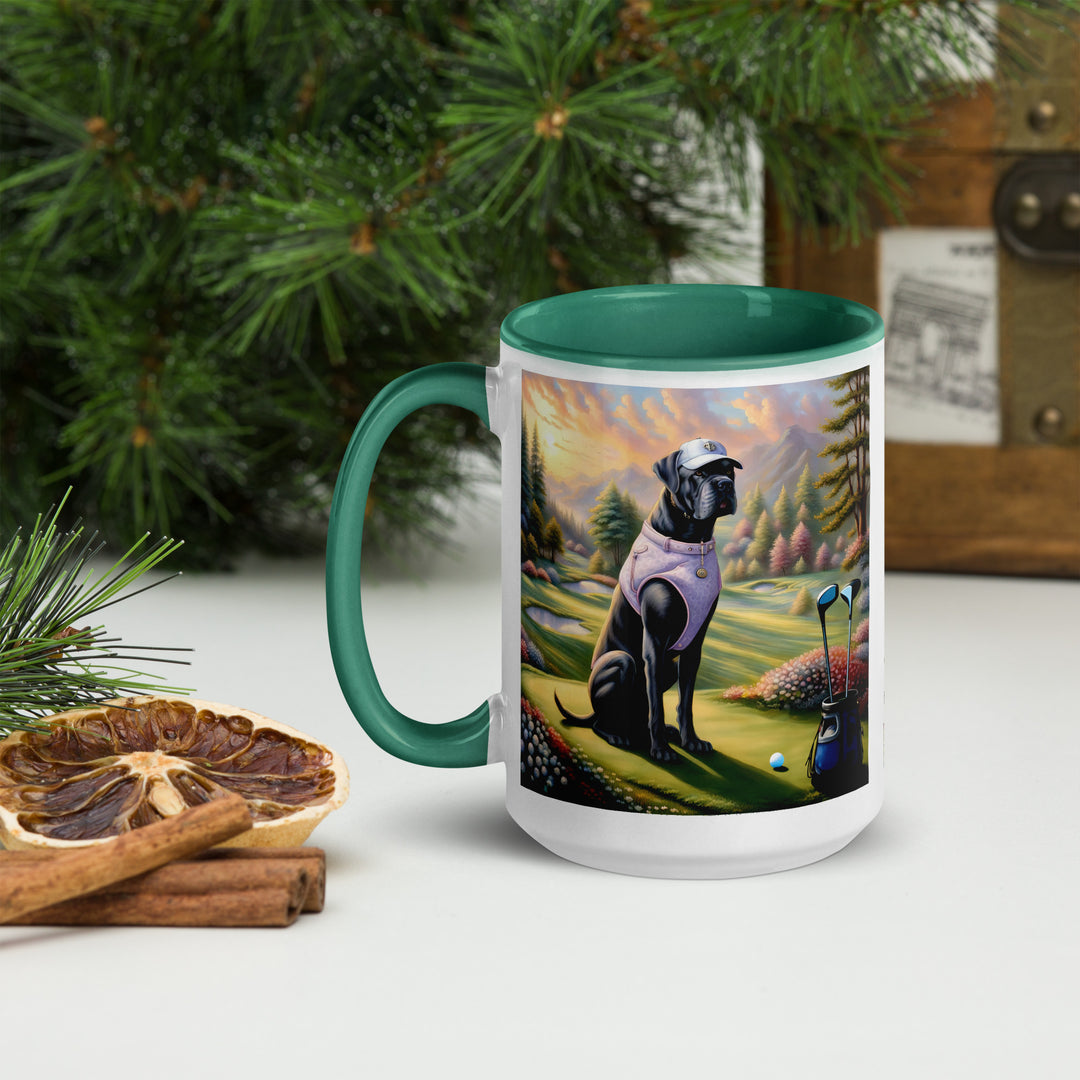 Cane Corso Golfer- Mug with Color Inside v2