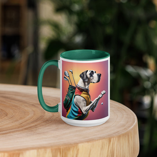 Great Dane Golfer- Mug with Color Inside