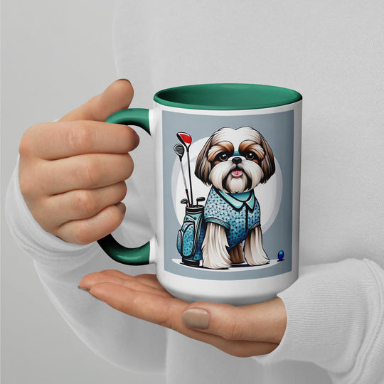 Shih Tzu Golfer- Mug with Color Inside v3