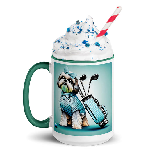 Shih Tzu Golfer- Mug with Color Inside v4