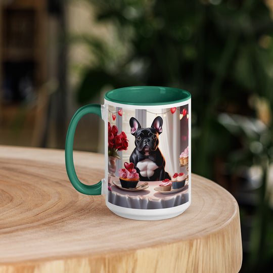 French Bulldog Romantic- Mug with Color Inside v3