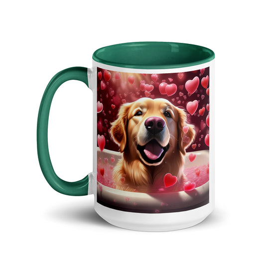 Golden Retriever Romantic- Mug with Color Inside