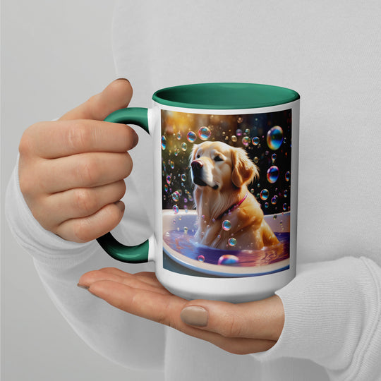 Golden Retriever Romantic- Mug with Color Inside v2