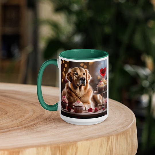 Golden Retriever Romantic- Mug with Color Inside v3