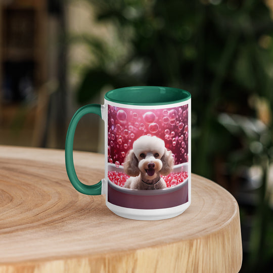 Poodle Romantic- Mug with Color Inside