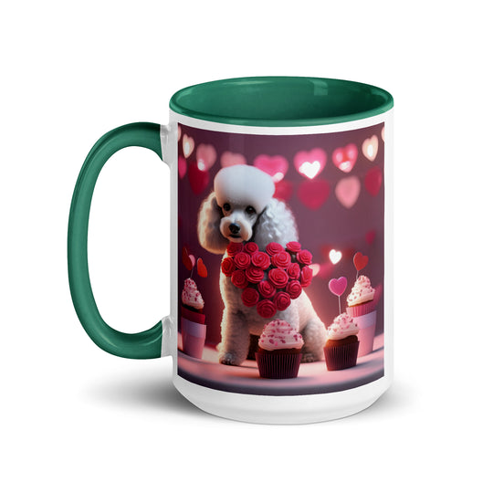 Poodle Romantic- Mug with Color Inside v3