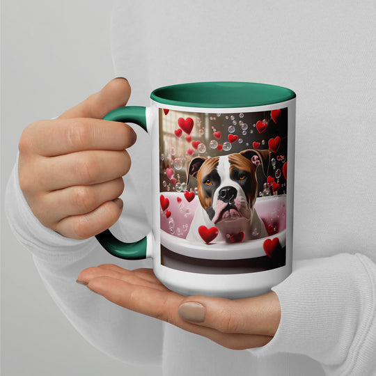 American Bulldog Romantic- Mug with Color Inside