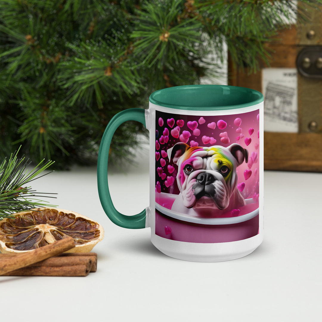 Bulldog Romantic- Mug with Color Inside