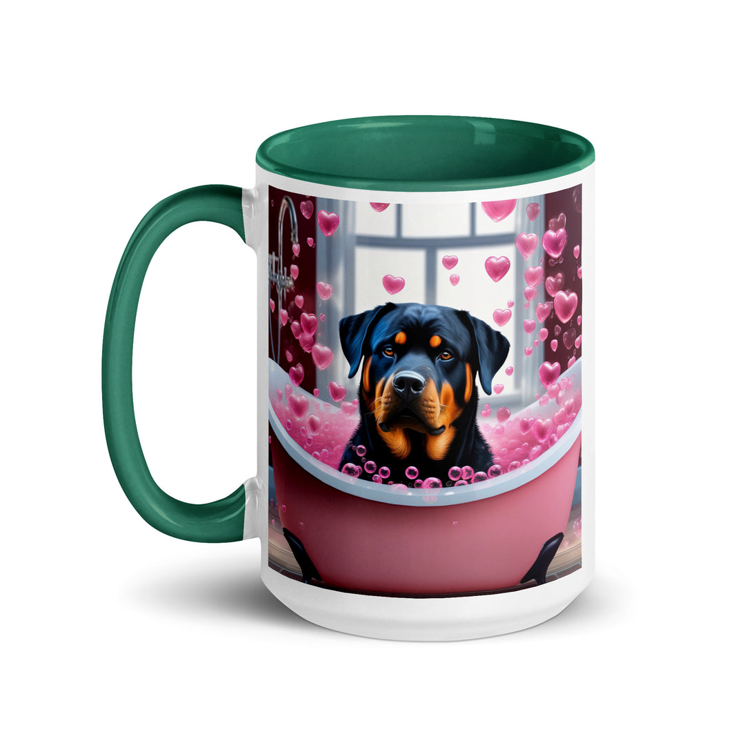 Rottweiler Romantic- Mug with Color Inside v2