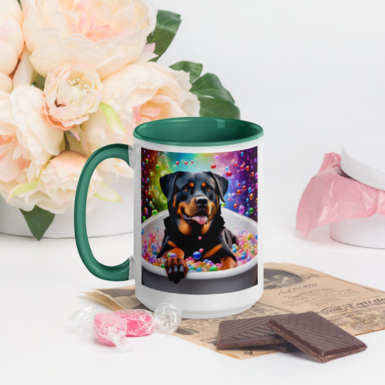 Rottweiler Romantic- Mug with Color Inside v3