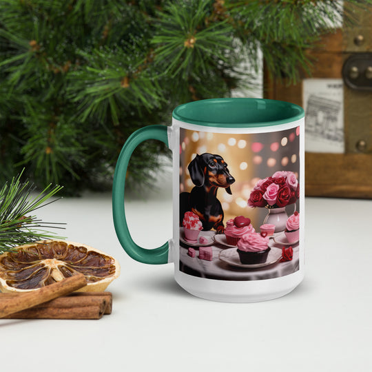 Dachshund Romantic- Mug with Color Inside v2