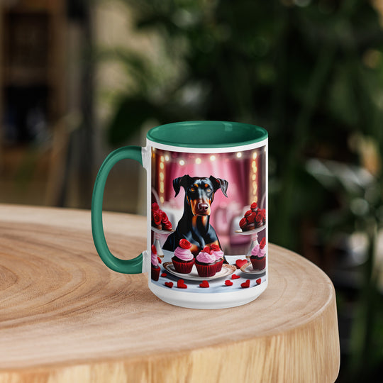 Doberman Pinscher Romantic- Mug with Color Inside