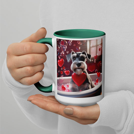 Miniature Schnauzer Romantic- Mug with Color Inside v2