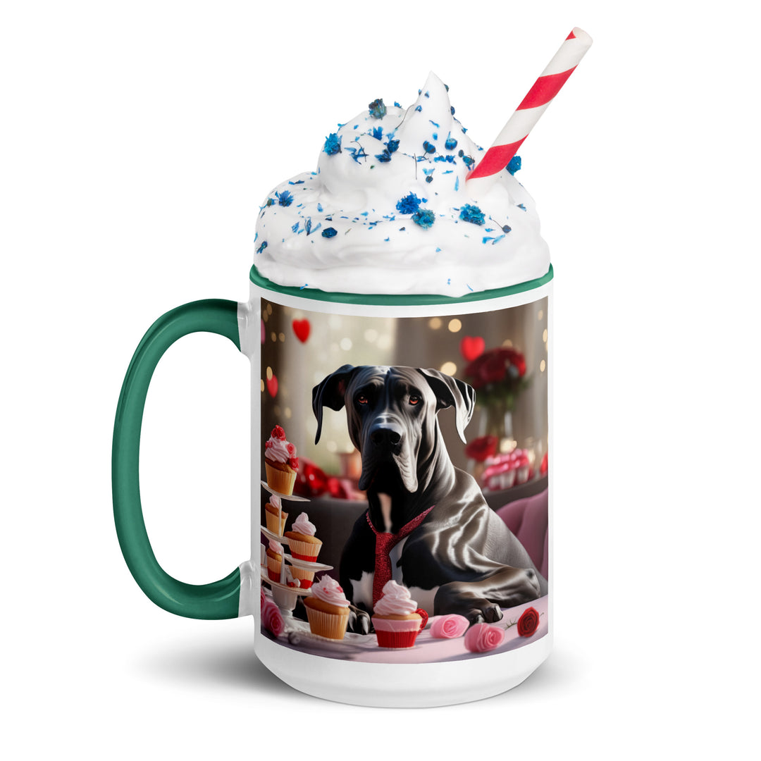 Great Dane Romantic- Mug with Color Inside v2