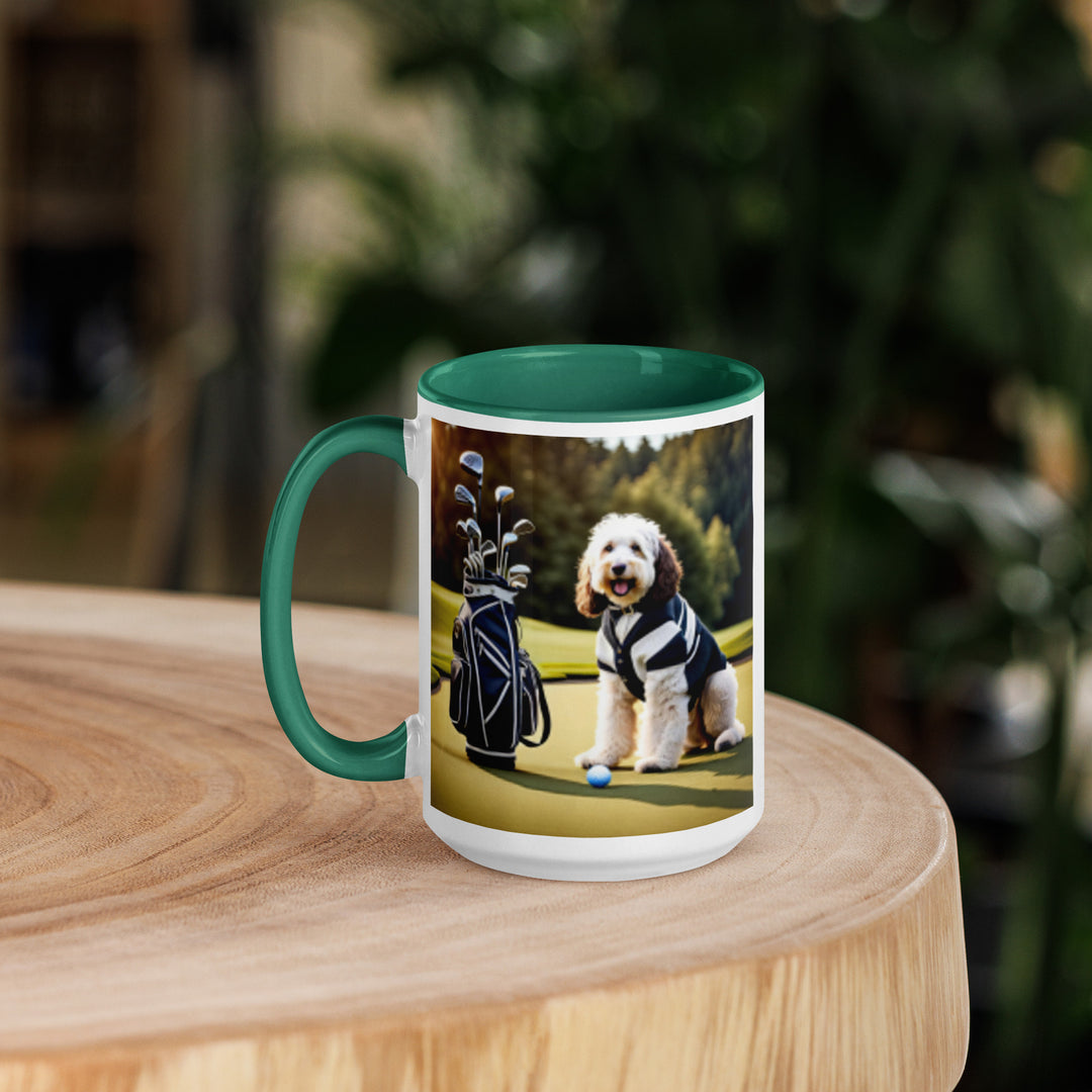 Bernedoodle Golfer- Mug with Color Inside