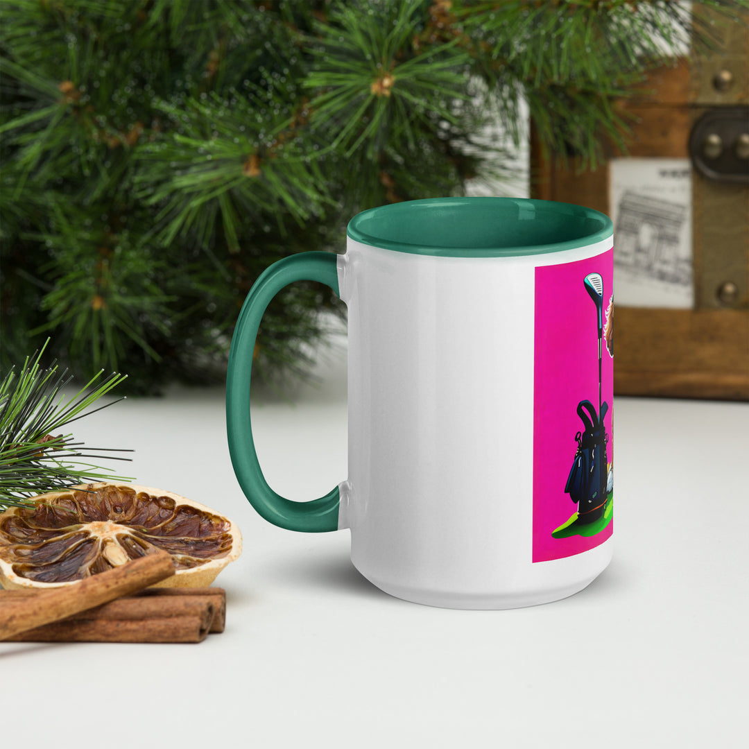 Bernedoodle Golfer- Mug with Color Inside v2