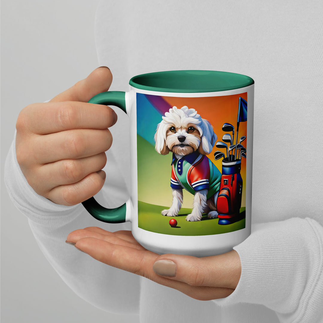 Cavachon Golfer-Mug with Color Inside v2