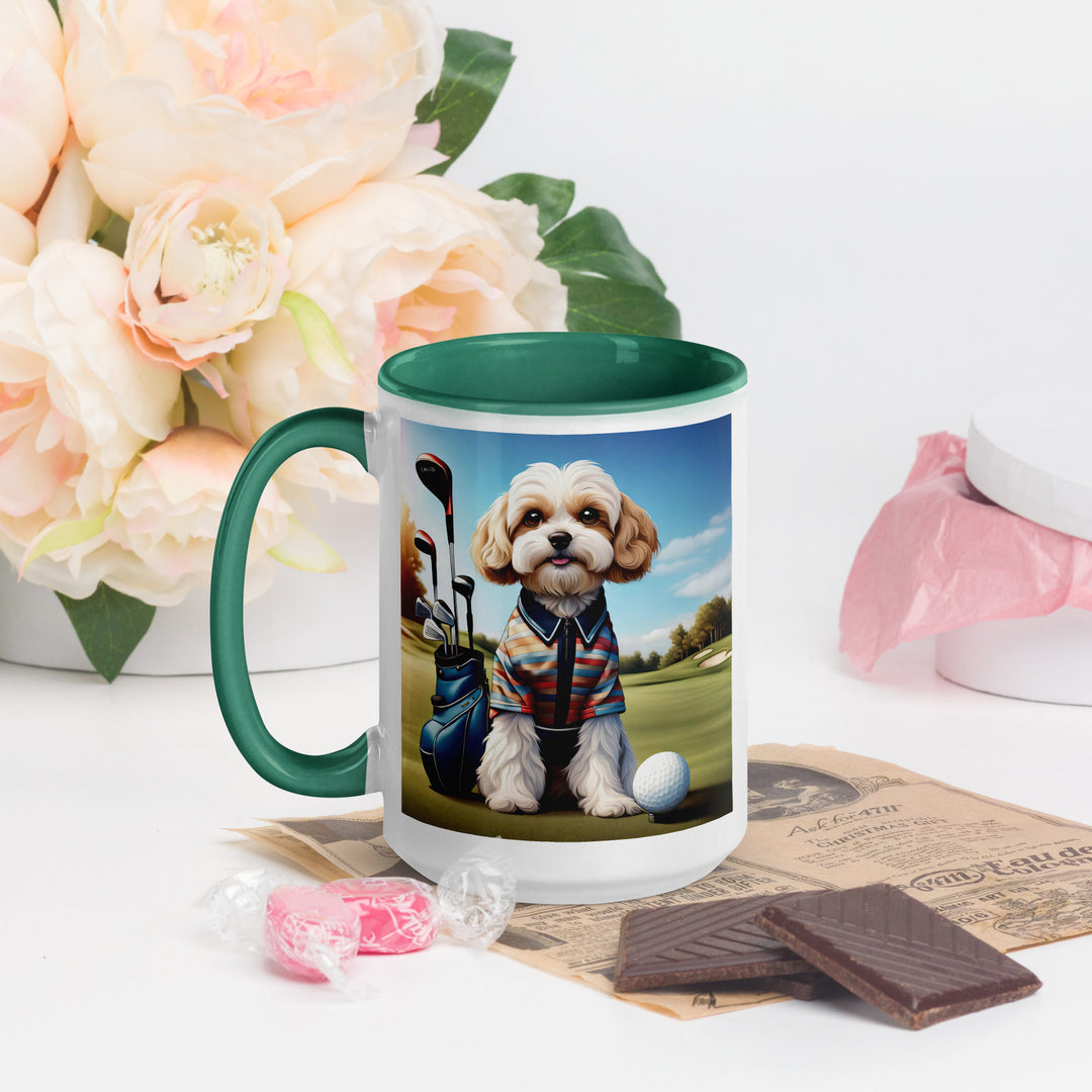 Cavachon Golfer- Mug with Color Inside