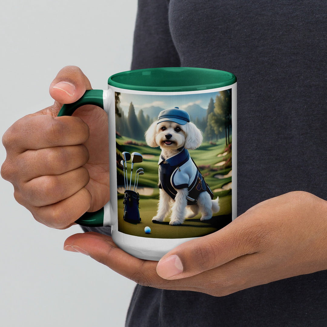 Cavachon Golfer- Mug with Color Inside v4