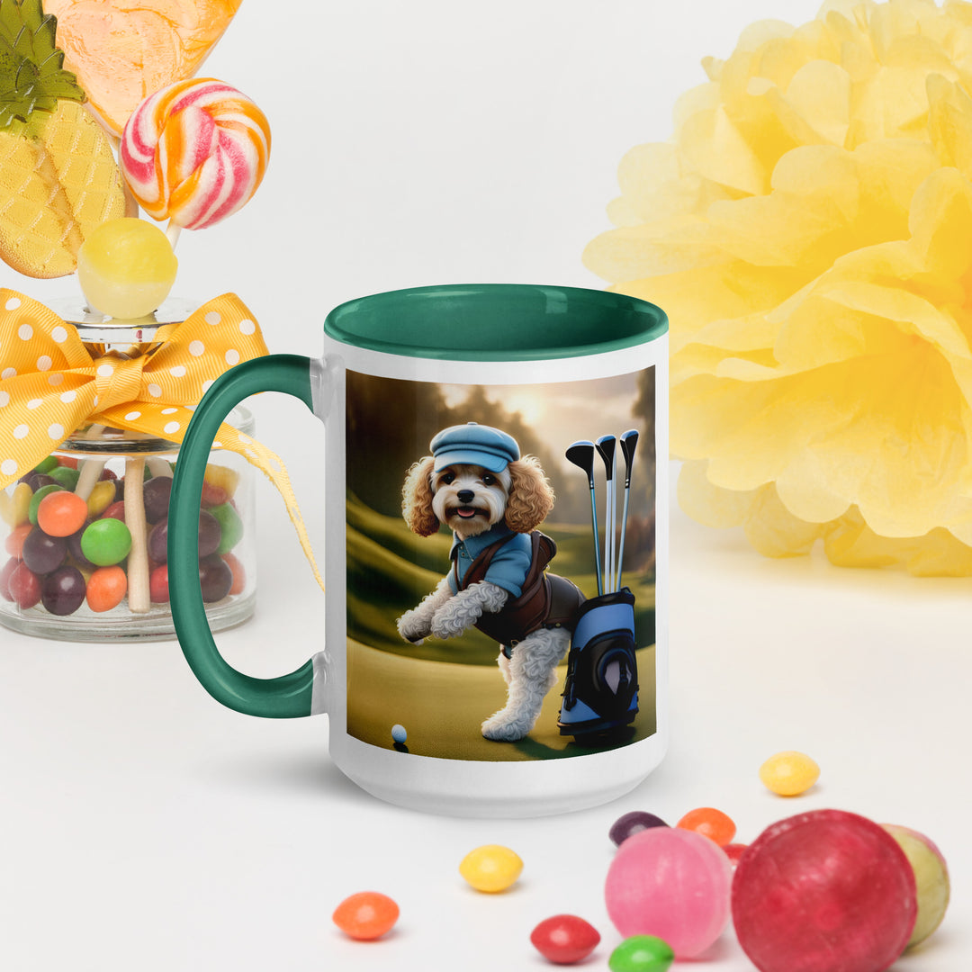 Cavapoo Golfer- Mug with Color Inside v2