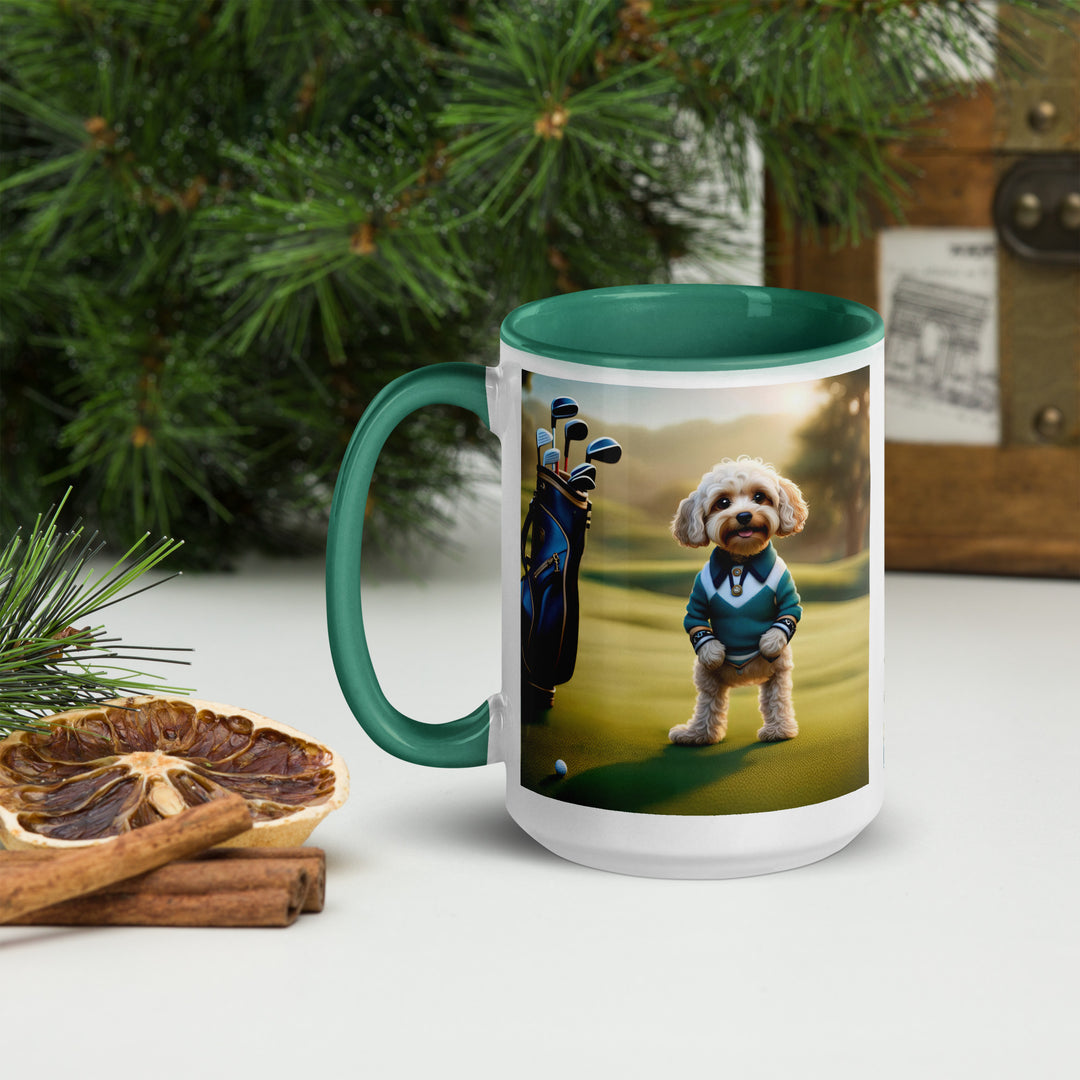 Cavapoo Golfer- Mug with Color Inside v3