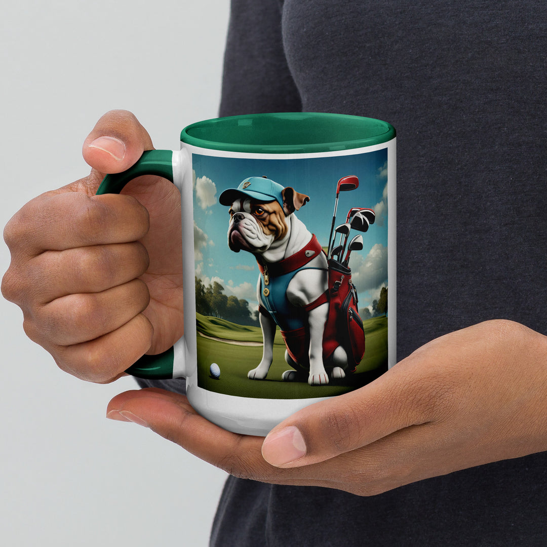 Catahoula Bulldog Golfer- Mug with Color Inside